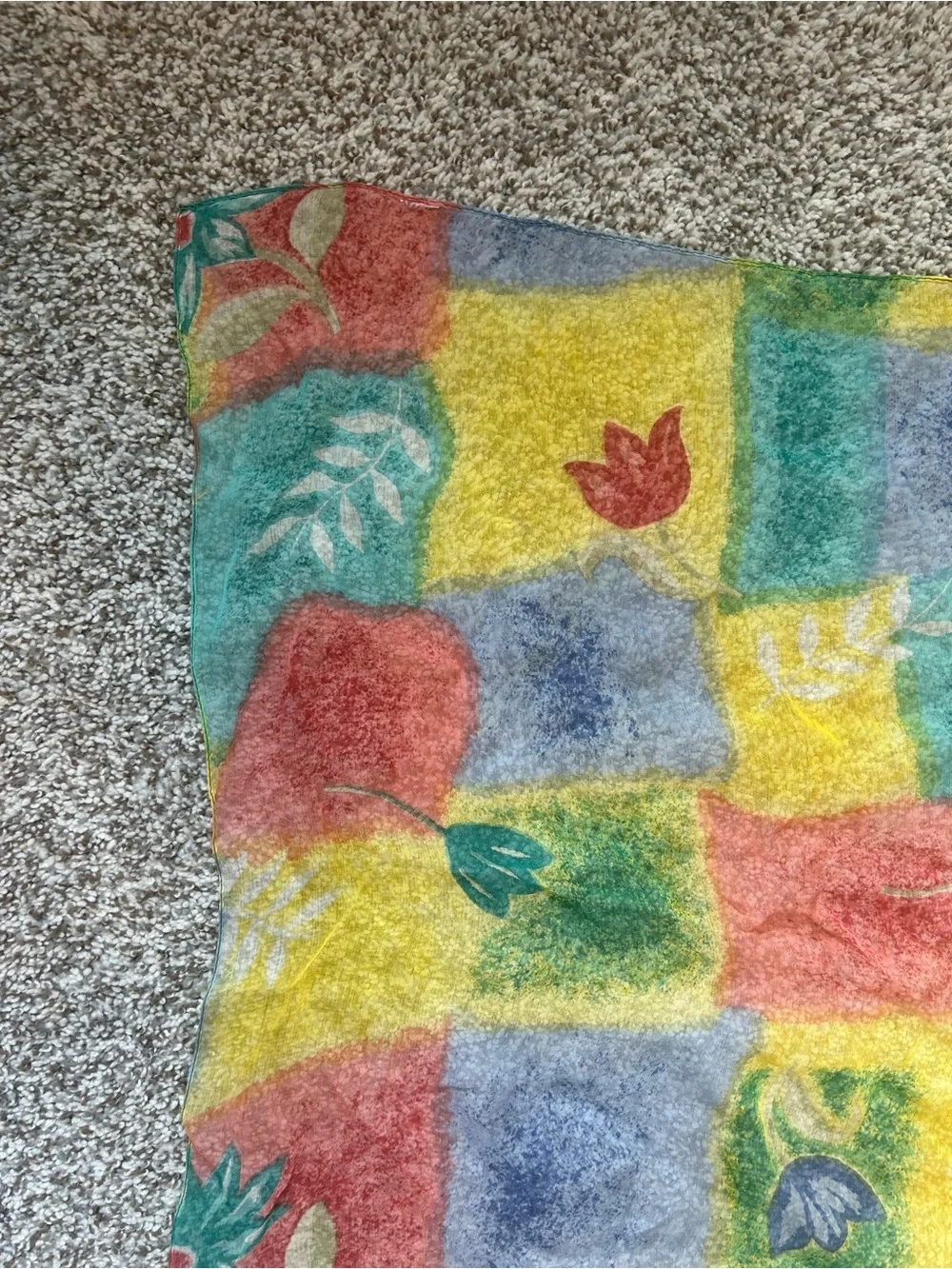Colorful Patchwork Floral Scarf - Multicolor